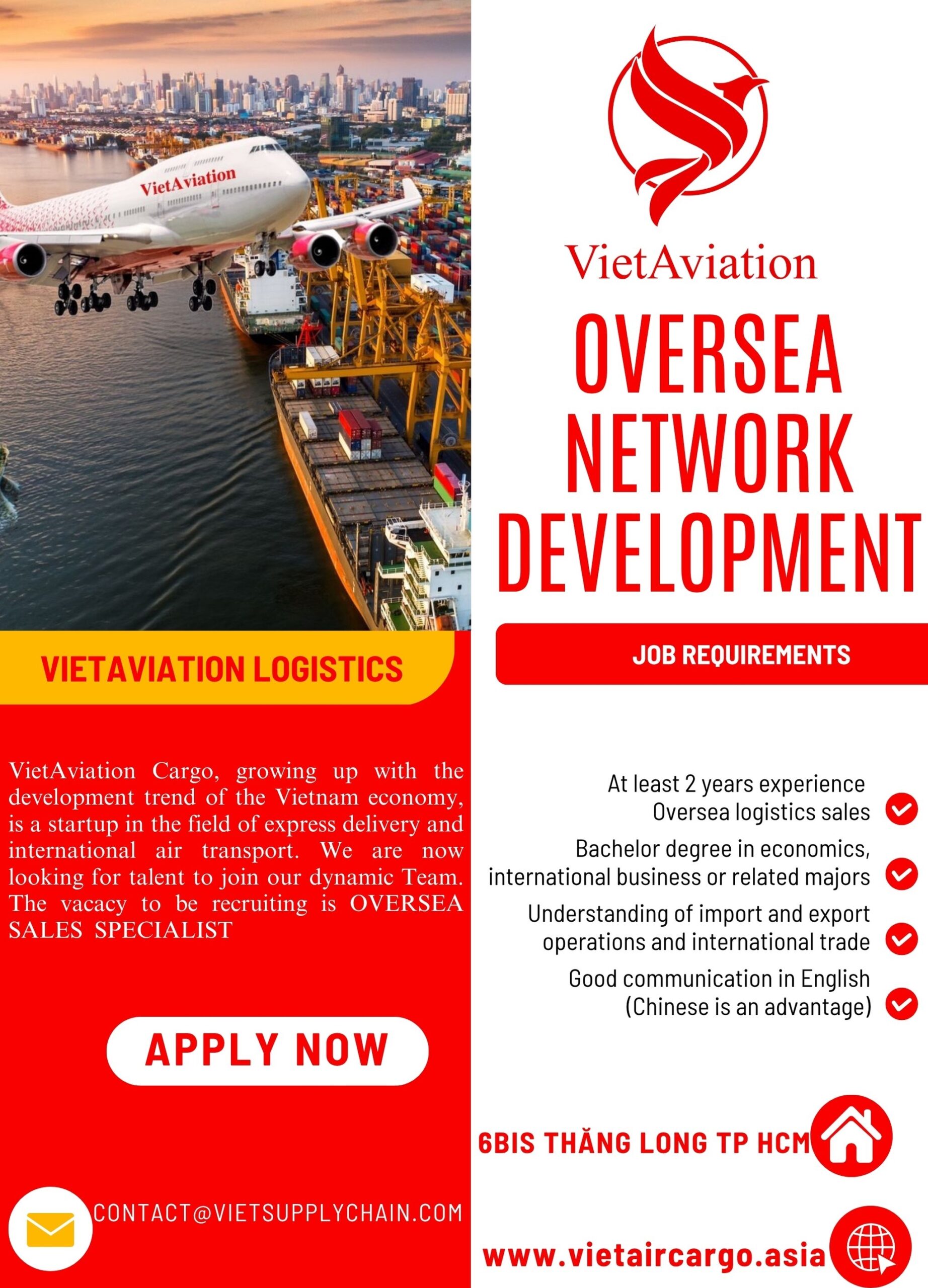 TUYỂN DỤNG CHUYÊN VIÊN SALES OVERSEA