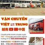 BẢNG GIÁ CƯỚC VẬN CHUYỂN HÀNG VIỆT TRUNG