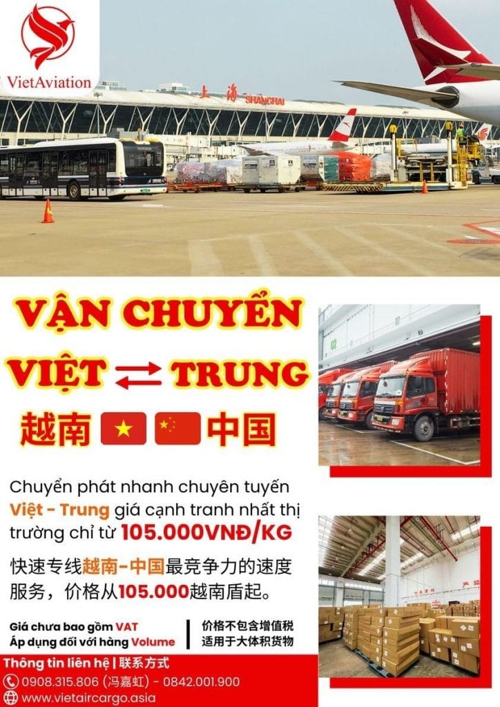 Bảng giá cước vận chuyển hàng Việt Nam Trung Quốc