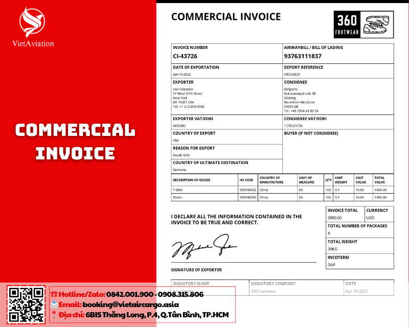 Hóa đơn thương mại (Commercial Invoice)