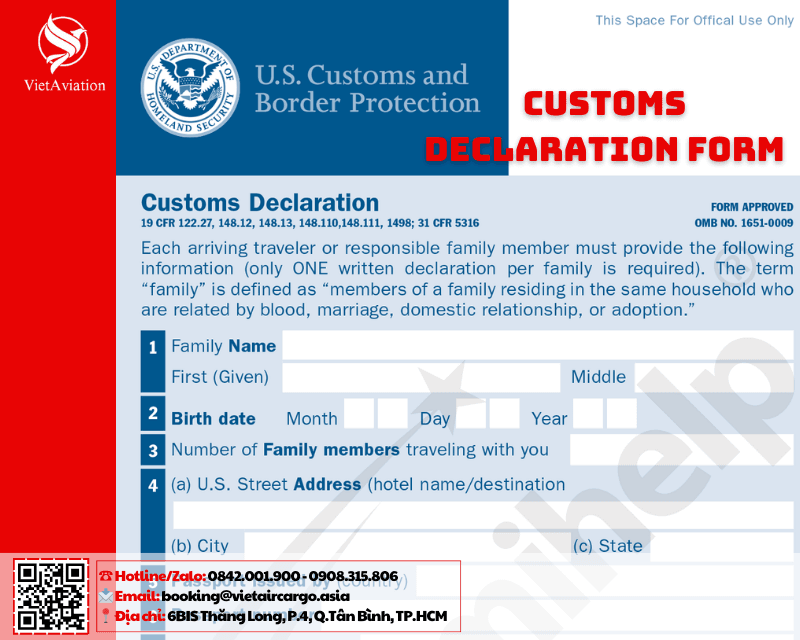 Tờ khai hải quan xuất khẩu (Customs Declaration Form)