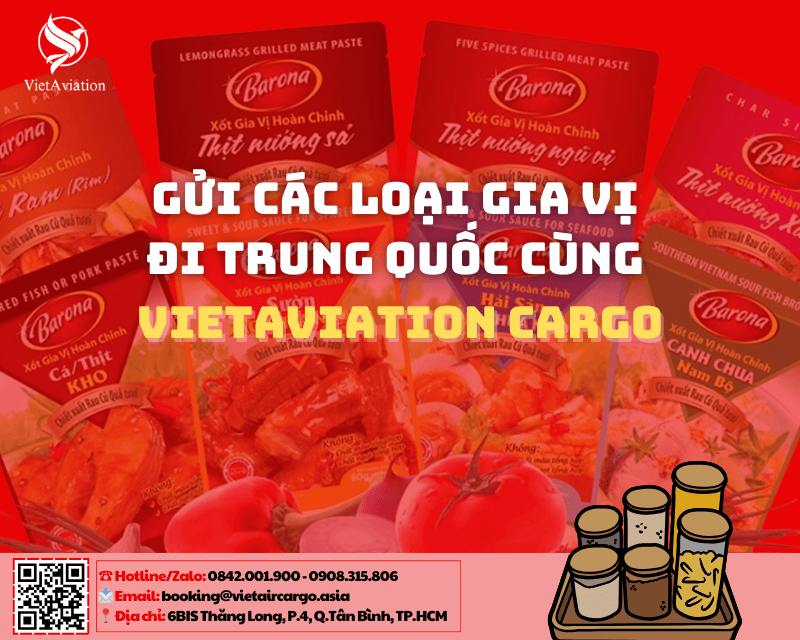 Gửi các loại gia vị đi Trung Quốc cùng VietAviation