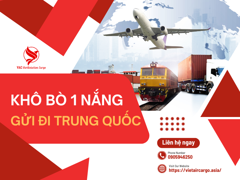 Khô bò 1 nắng gửi đi Trung Quốc