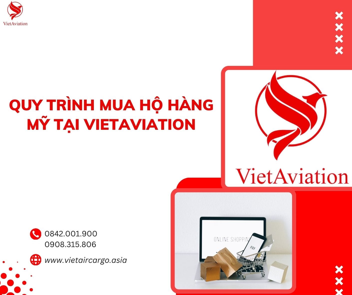Quy trình mua hộ hàng Mỹ tại VietAviation