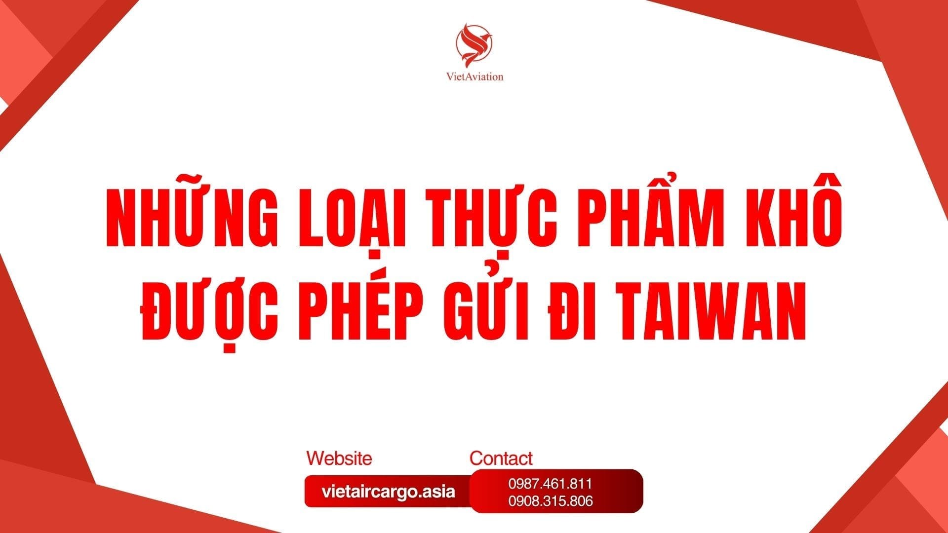 Những loại thực phẩm khô được phép gửi đi Taiwan