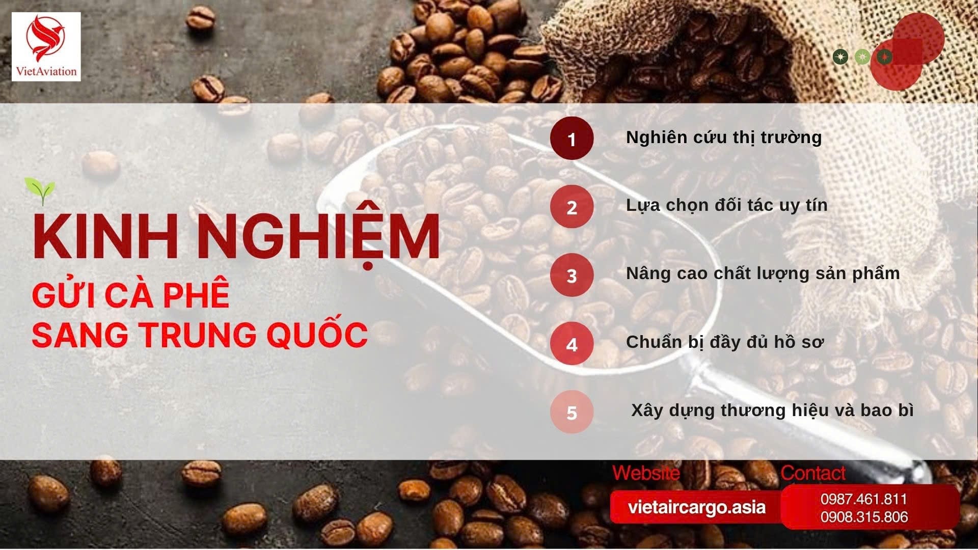 Kinh nghiệm gửi cà phê sang Trung Quốc