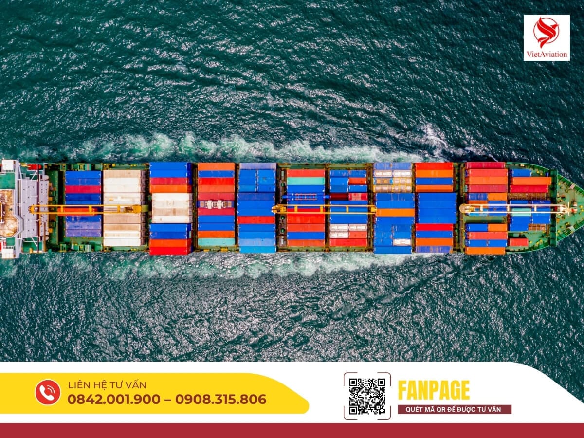 Hình ảnh tàu container chở hàng hóa xuất phát từ cảng biển Trung Quốc về Việt Nam.