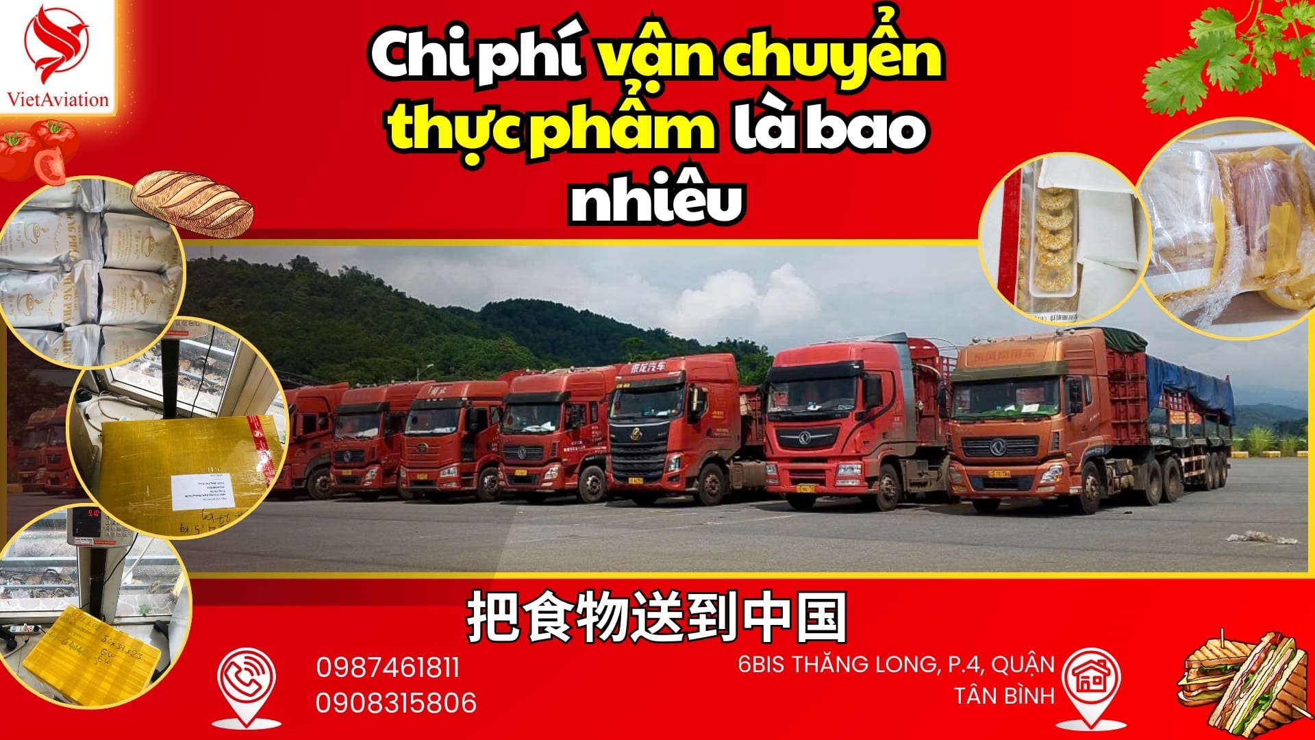 Chi phí vận chuyển thực phẩm vào Trung Quốc