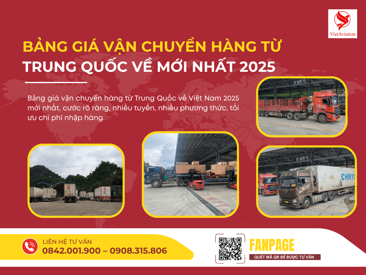 Bảng Giá Vận Chuyển Hàng Từ Trung Quốc Về Mới Nhất 2025