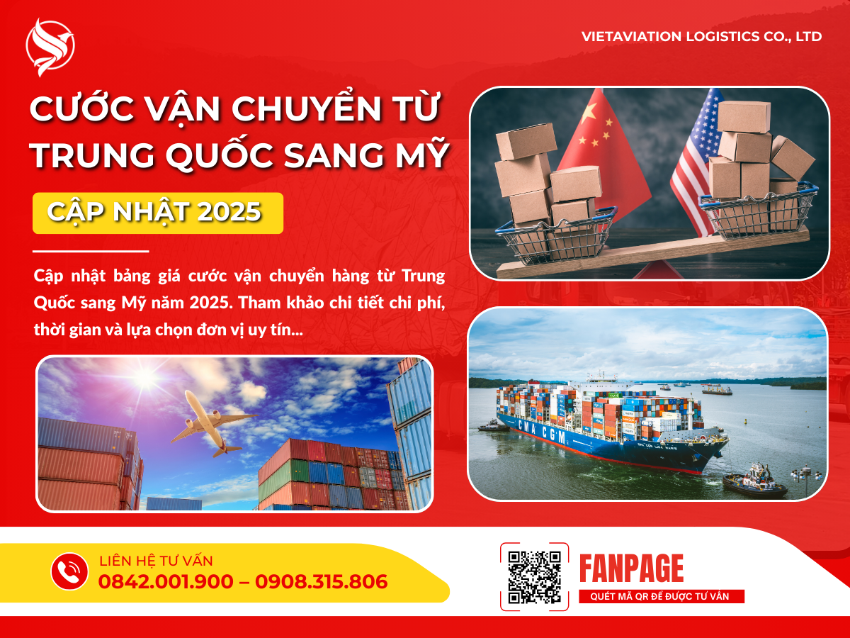 Cước vận chuyển hàng từ Trung Quốc sáng Mỹ mới nhất 2025