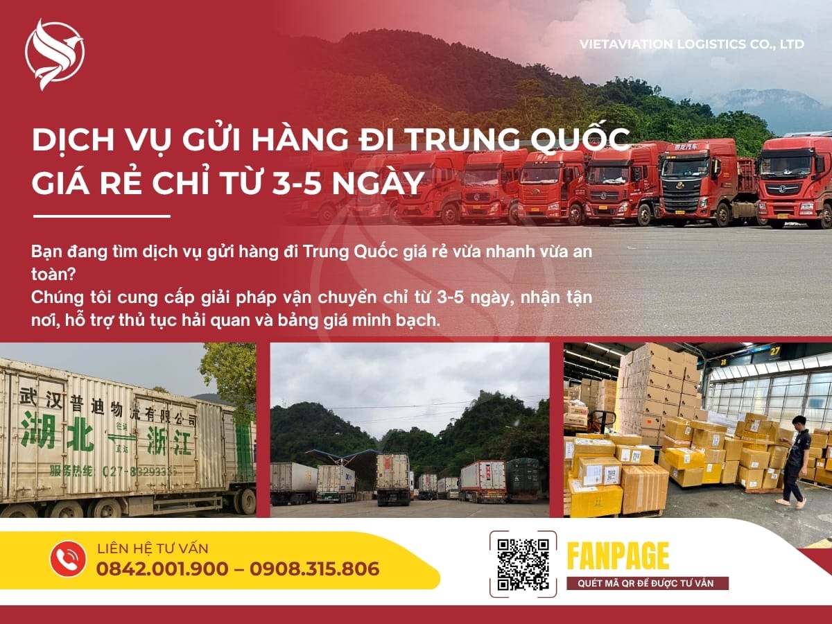 Dịch vụ gửi hàng đi Trung Quốc giá rẻ chỉ từ 3-5 ngày