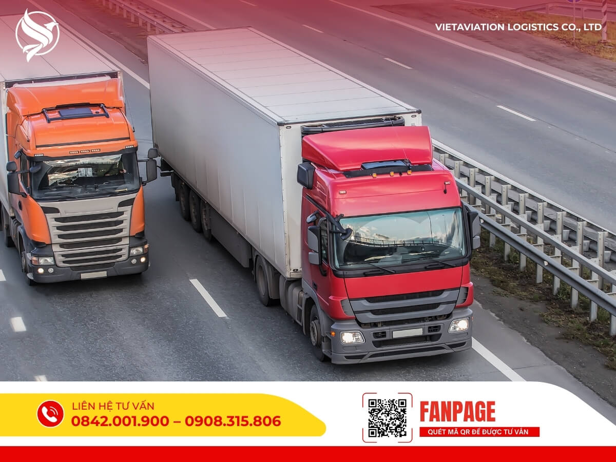 Xe container vận chuyển hàng hóa tuyến Trung Quốc – Việt Nam, đảm bảo an toàn, nhanh chóng.