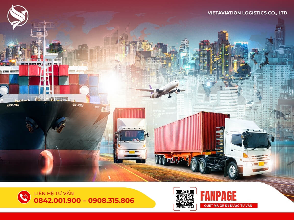 Hệ thống vận tải đa phương thức gồm tàu biển, xe container, máy bay, hỗ trợ gửi hàng từ Việt Nam sang Trung Quốc hiệu quả.