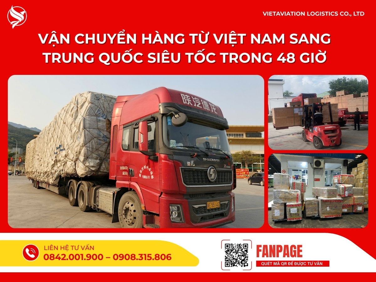 Vận chuyển hàng từ Việt Nam sang Trung Quốc siêu tốc trong 48 giờ