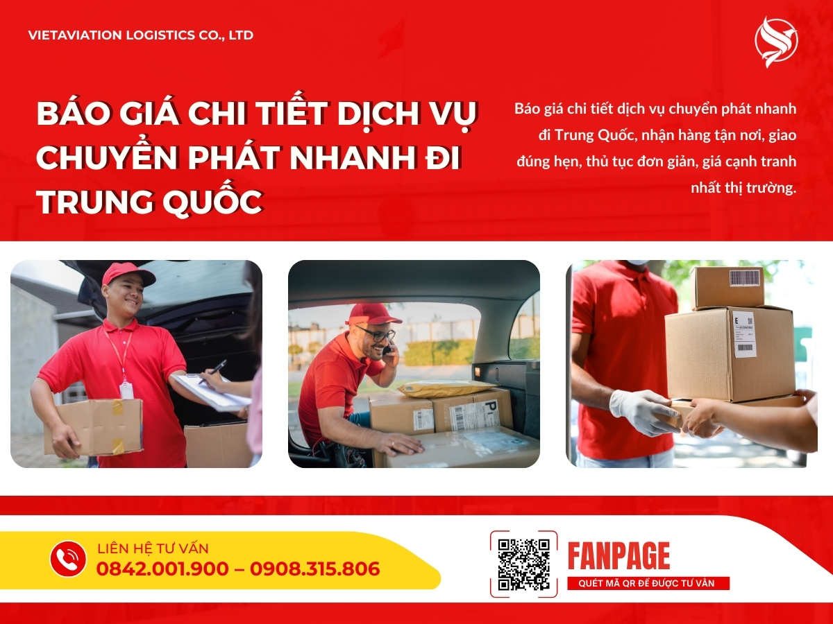 Báo giá chi tiết dịch vụ chuyển phát nhanh đi Trung Quốc