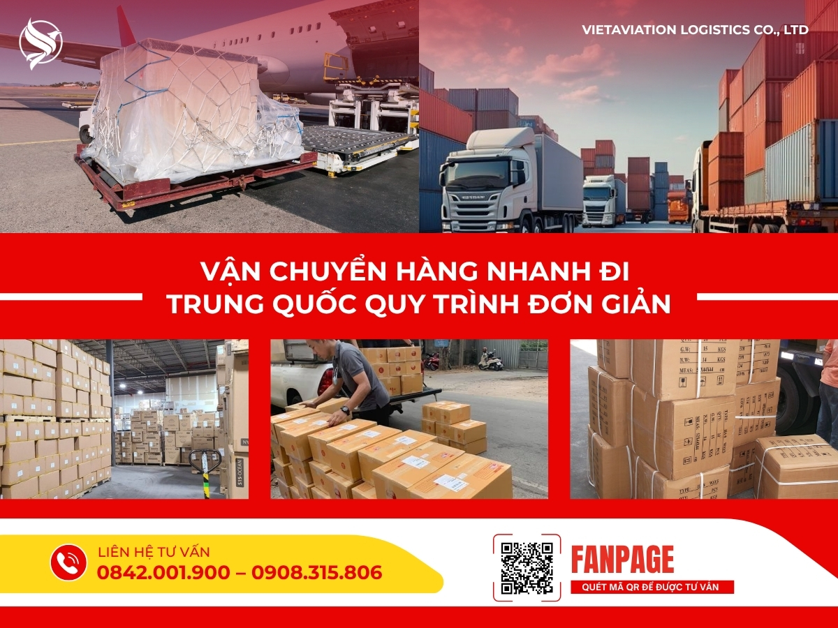 Vận chuyển hàng nhanh đi Trung Quốc quy trình đơn giản