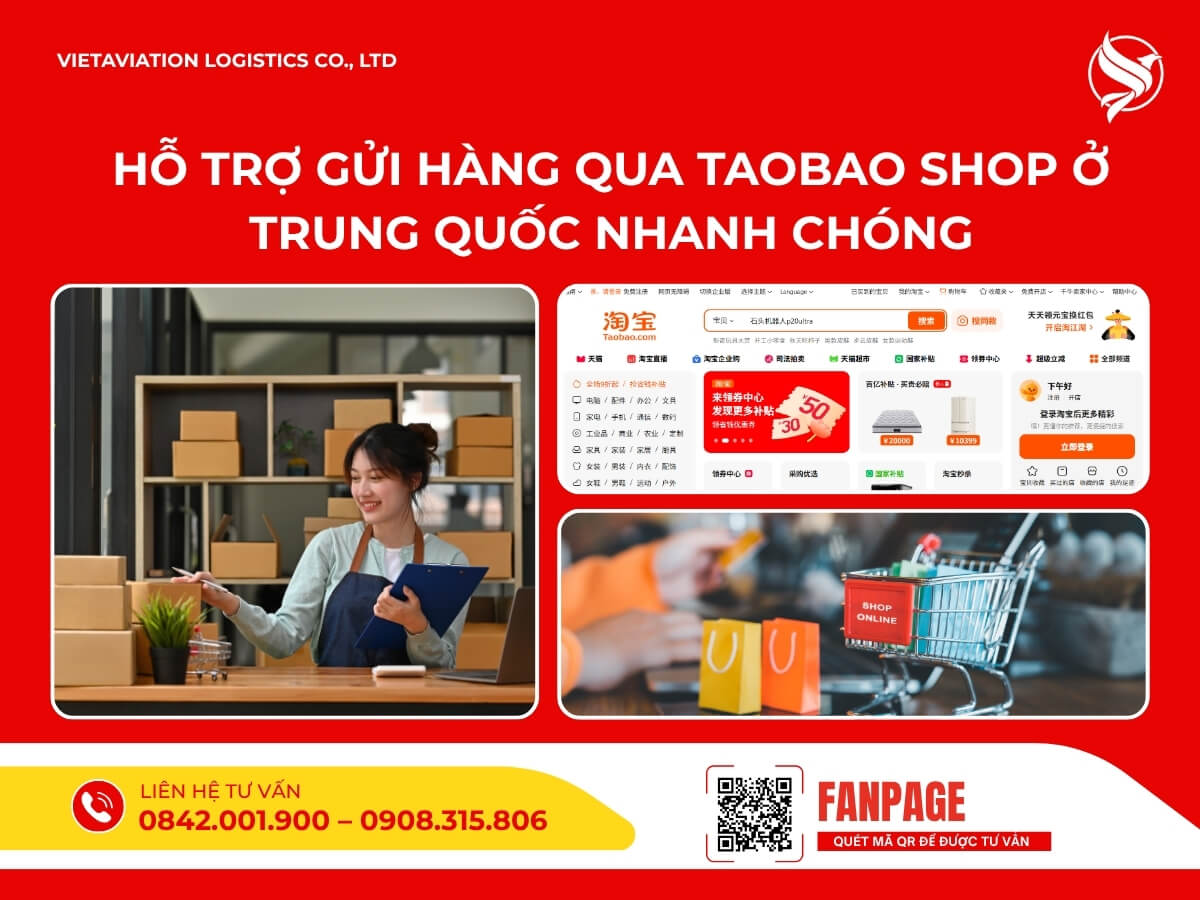 Hỗ trợ gửi hàng qua Taobao shop ở Trung Quốc nhanh chóng