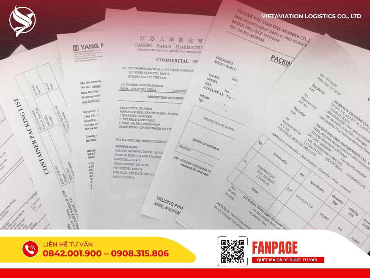 Bộ chứng từ, hoá đơn, packing list đầy đủ hỗ trợ thông quan hàng xuất khẩu sang Trung Quốc nhanh chóng.