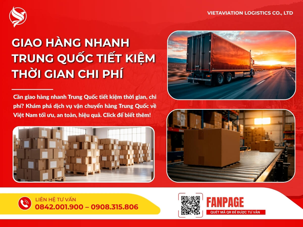Giao hàng nhanh Trung Quốc tiết kiệm thời gian chi phí