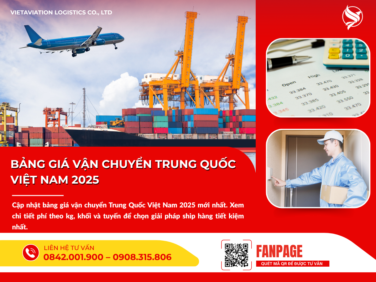 Bảng giá vận chuyển Trung Quốc Việt Nam 2025