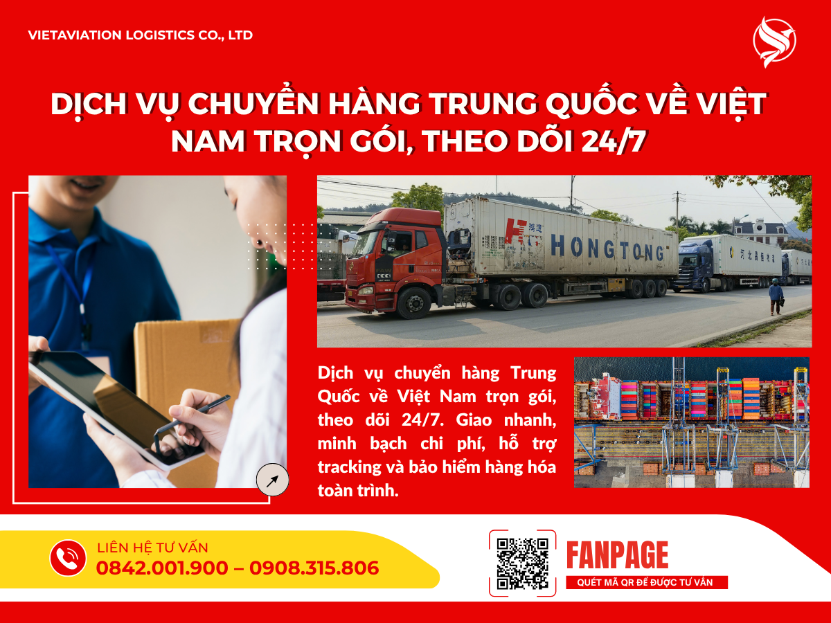 Dịch vụ chuyển hàng Trung Quốc về Việt Nam trọn gói, theo dõi 24/7