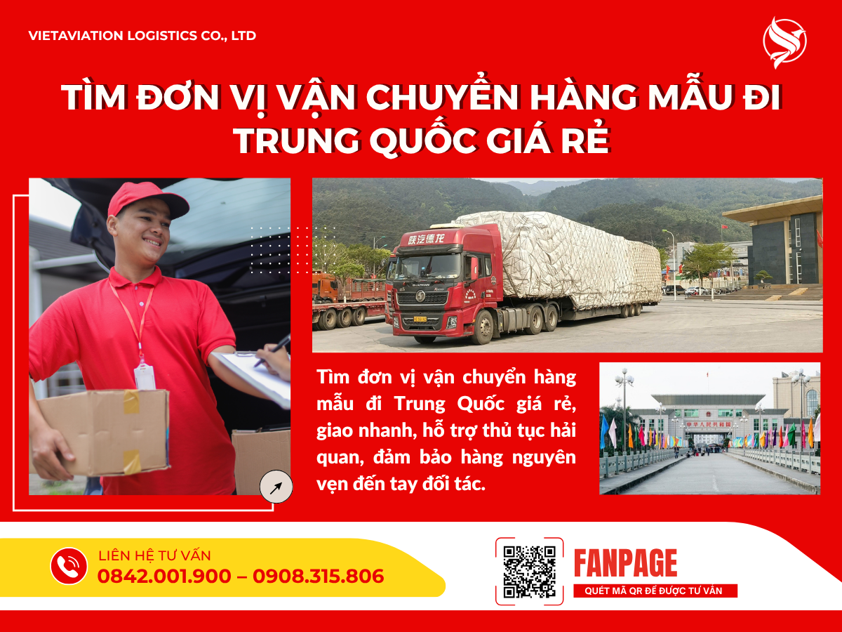 Tìm đơn vị vận chuyển hàng mẫu đi Trung Quốc giá rẻ, giao nhanh, hỗ trợ thủ tục hải quan, đảm bảo hàng nguyên vẹn đến tay đối tác.
