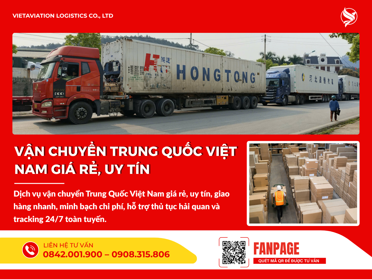 Vận chuyển Trung Quốc Việt Nam giá rẻ, uy tín
