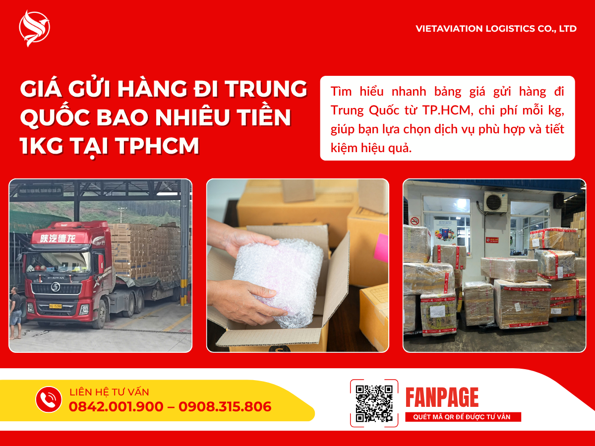 Giá gửi hàng đi Trung Quốc bao nhiêu tiền 1kg tại TPHCM
