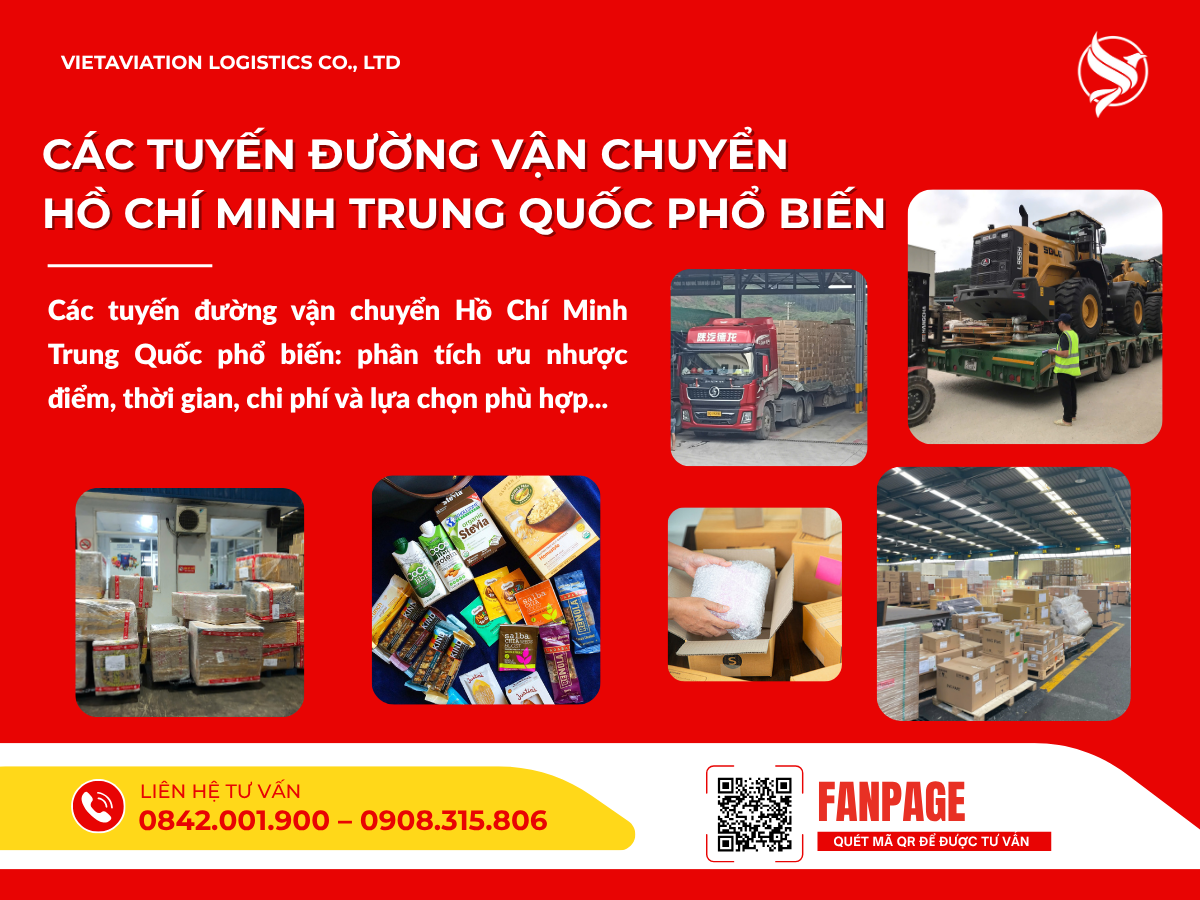 Các tuyến đường vận chuyển Hồ Chí Minh Trung Quốc phổ biến