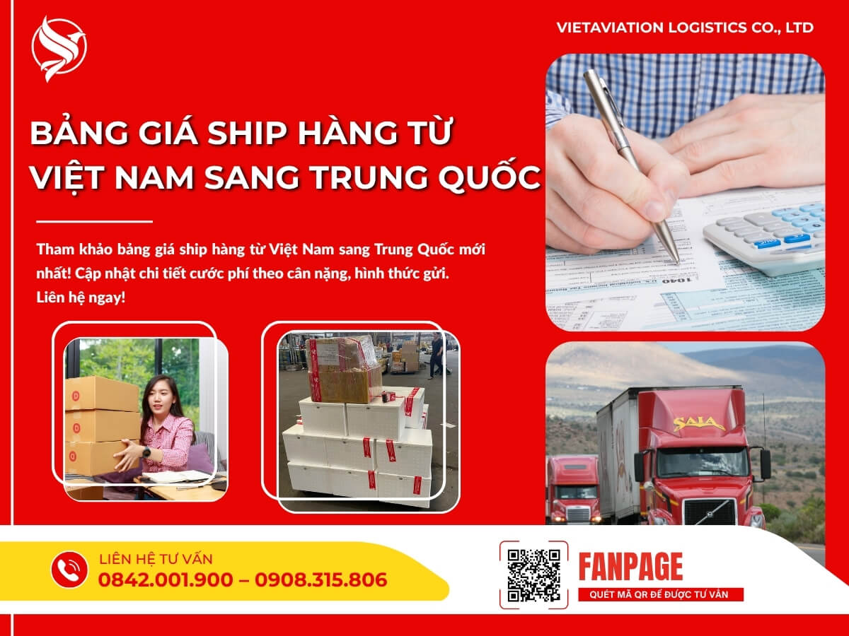 Bảng giá ship hàng từ Việt Nam sang Trung Quốc
