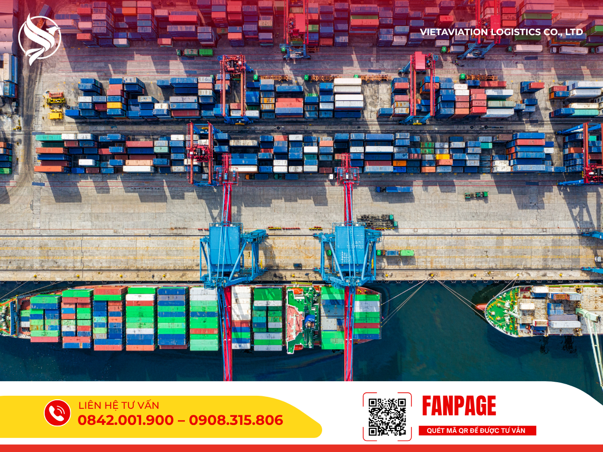 Hệ thống cảng container và quy trình vận hành logistics quốc tế phục vụ vận chuyển hàng hóa Trung Quốc – Việt Nam.