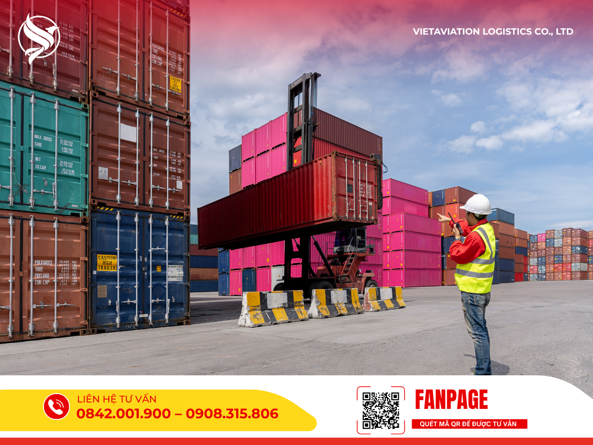 Hệ thống kho bãi và quy trình vận chuyển container tại cảng logistics quốc tế phục vụ hàng hóa Trung Quốc – Việt Nam.