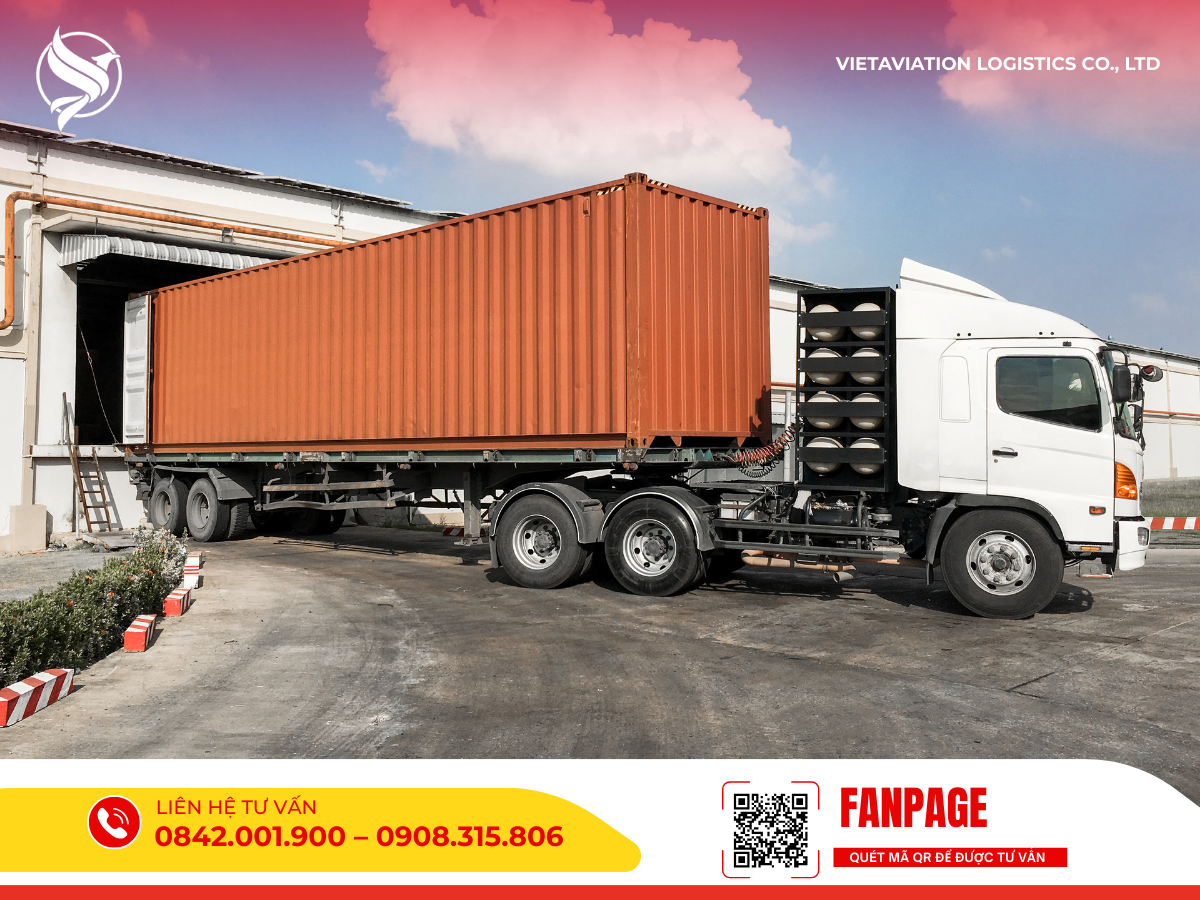 Xe container vận chuyển hàng dự án và hàng nặng đi Mông Cổ tại VietAviation Cargo.