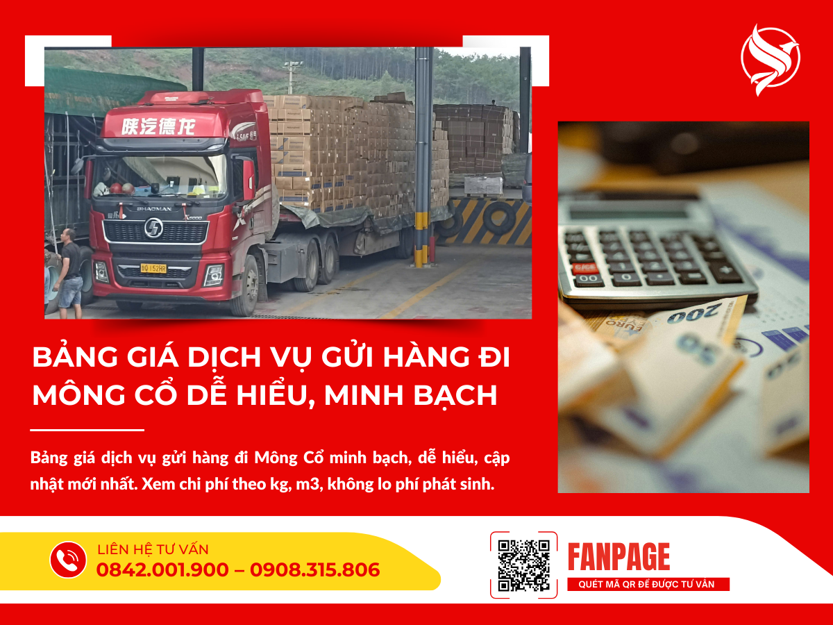 Bảng giá dịch vụ gửi hàng đi Mông Cổ dễ hiểu, minh bạch