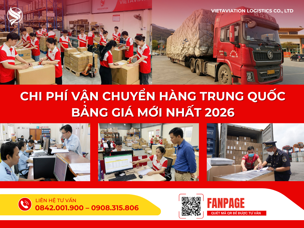 Chi phí vận chuyển hàng Trung Quốc bảng giá mới nhất 2026