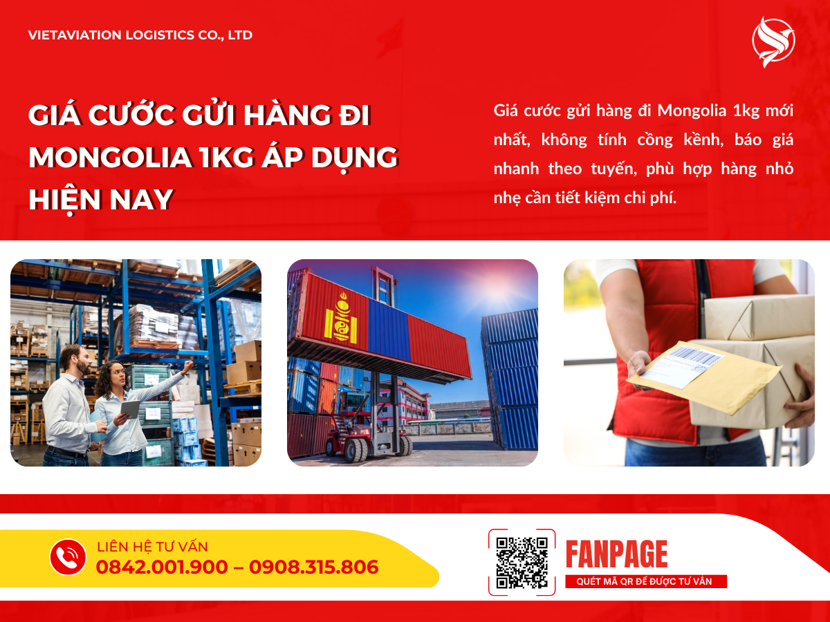Giá cước gửi hàng đi Mongolia 1kg áp dụng hiện nay