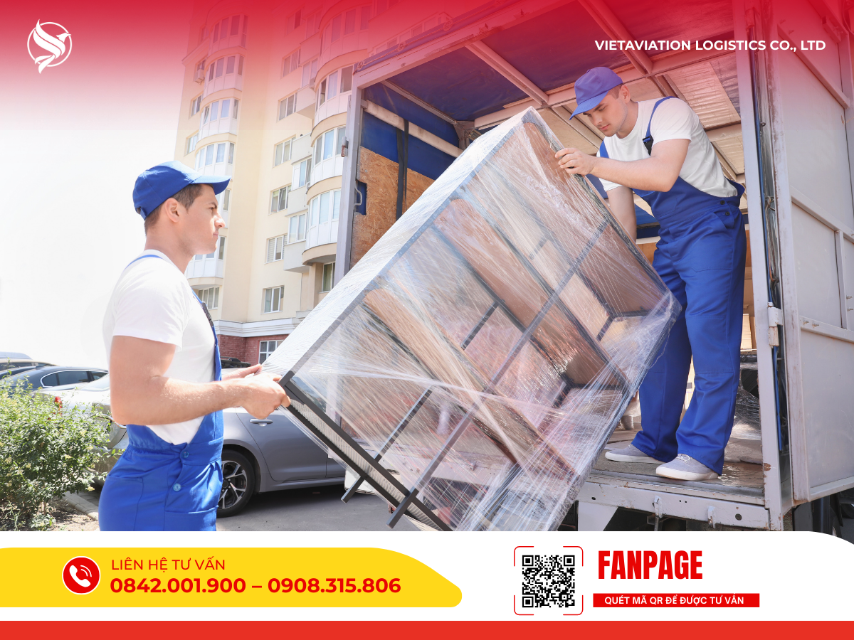 Quy trình đóng gói và gia cố an toàn đối với máy móc, thiết bị nặng trước khi vận chuyển.