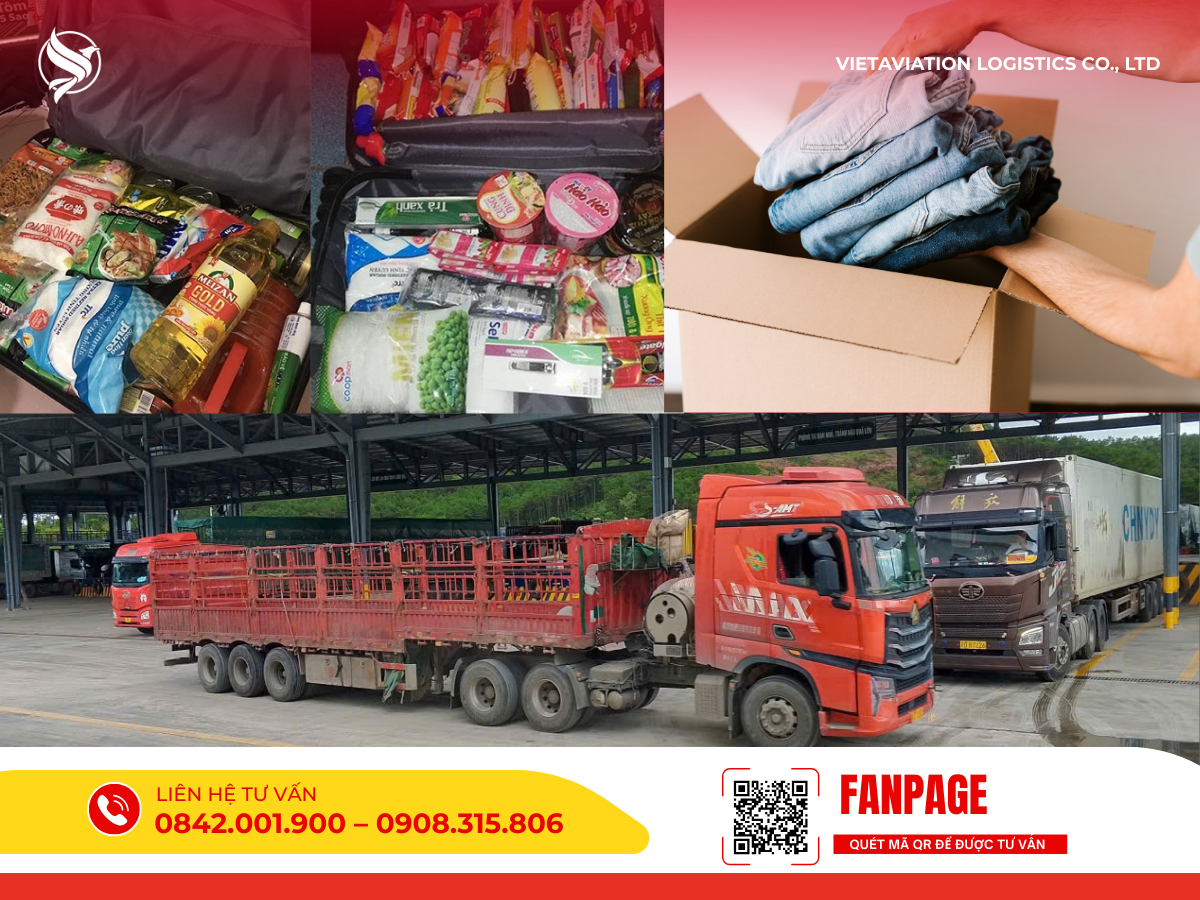 Các mặt hàng nhu yếu phẩm thường gửi đi Mông Cổ gồm mì tôm, dầu ăn, thực phẩm khô và quần áo.