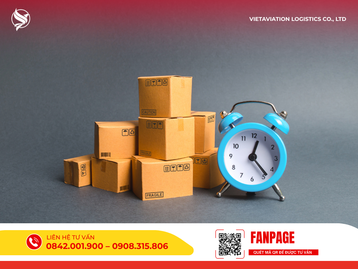 Khái niệm thời gian vận chuyển và cam kết đúng hẹn trong logistics hàng không.