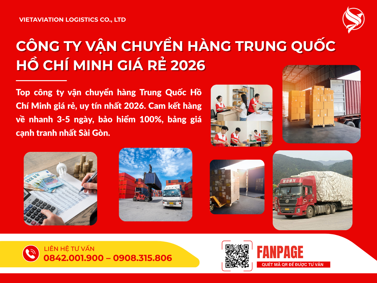 Công ty vận chuyển hàng Trung Quốc Hồ Chí Minh giá rẻ 2026