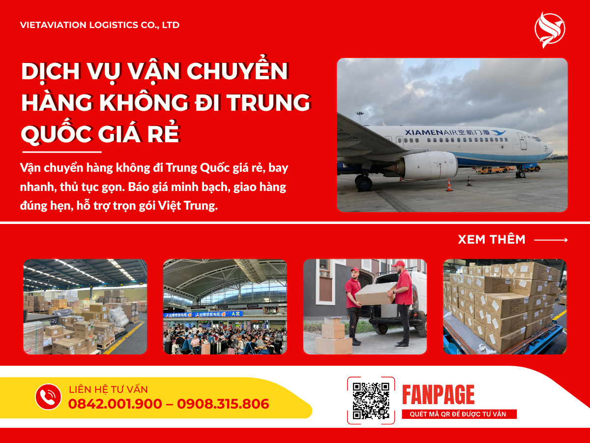 Dịch vụ vận chuyển hàng không đi Trung Quốc giá rẻ