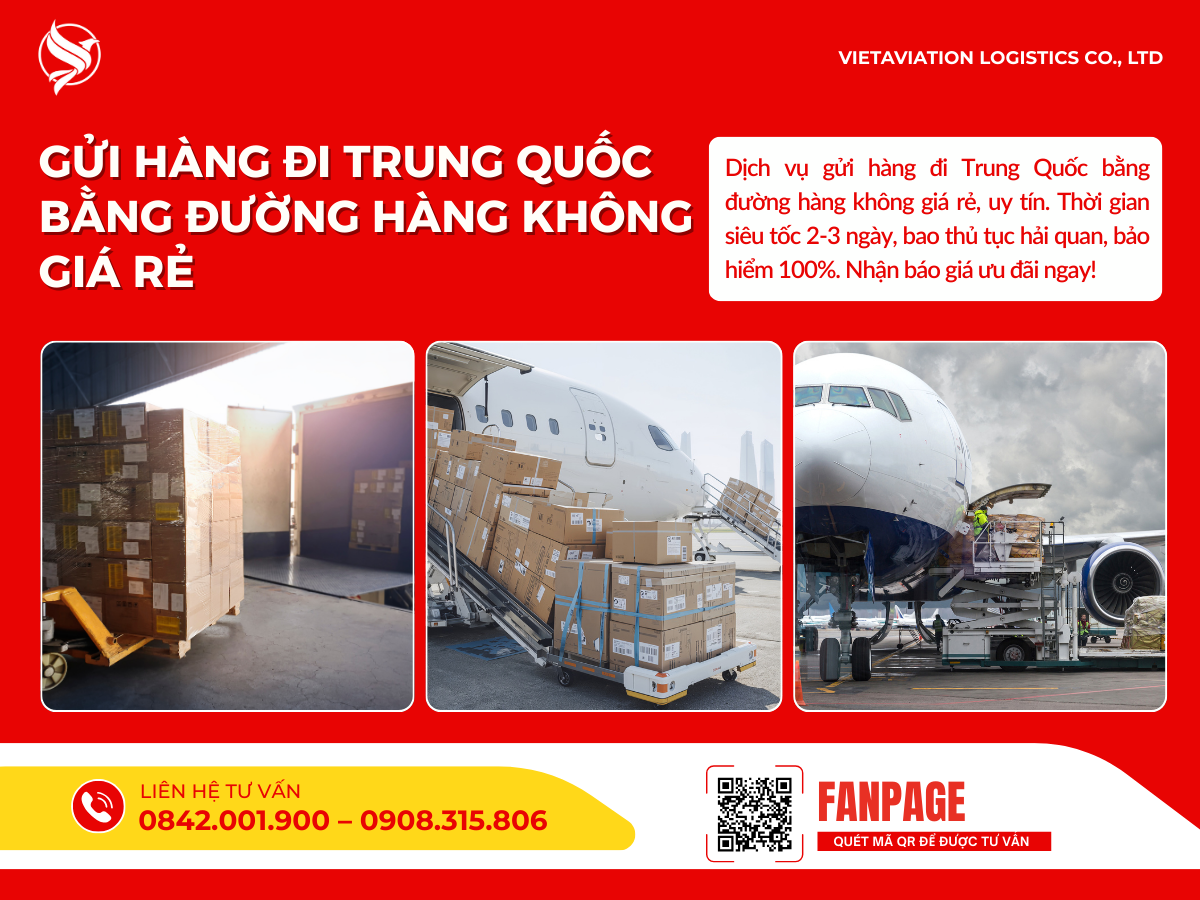 Gửi hàng đi Trung Quốc bằng đường hàng không giá rẻ
