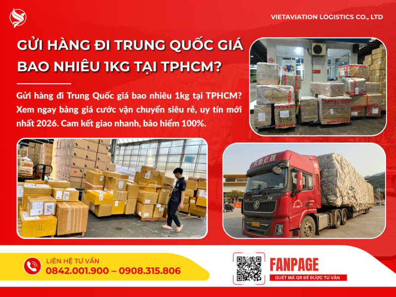 Gửi hàng đi Trung Quốc giá bao nhiêu 1kg tại TPHCM? Xem ngay bảng giá cước vận chuyển siêu rẻ, uy tín mới nhất 2026. Cam kết giao nhanh, bảo hiểm 100%.