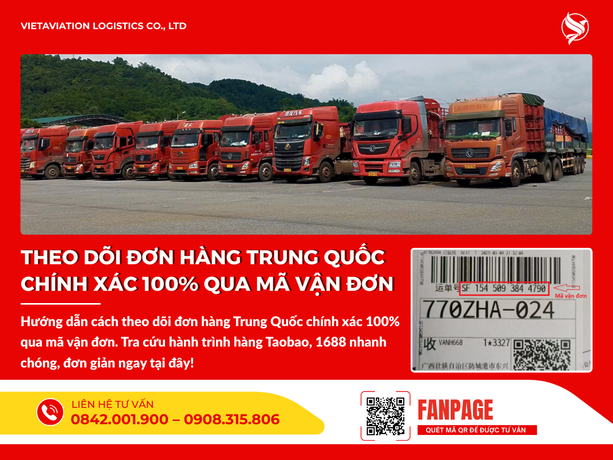 Theo dõi đơn hàng Trung Quốc chính xác 100% qua mã vận đơn