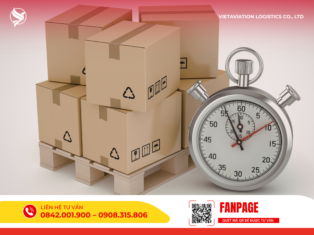 Ưu thế về tốc độ và thời gian giao hàng chuẩn xác của phương thức vận chuyển đường hàng không.