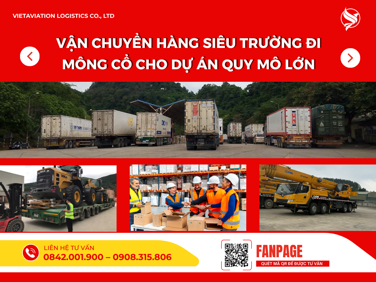 Vận chuyển hàng siêu trường đi Mông Cổ cho dự án quy mô lớn