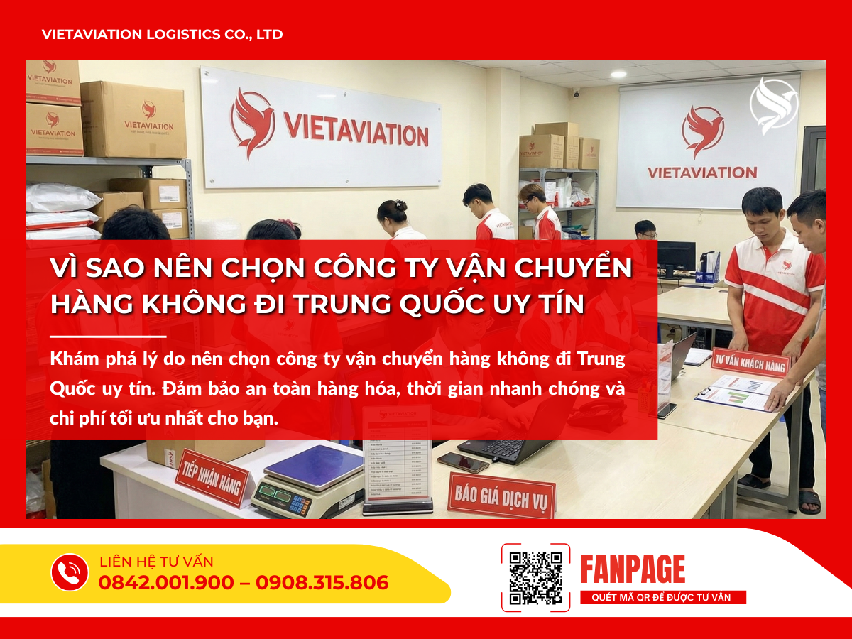 Vì sao nên chọn công ty vận chuyển hàng không đi Trung Quốc uy tín