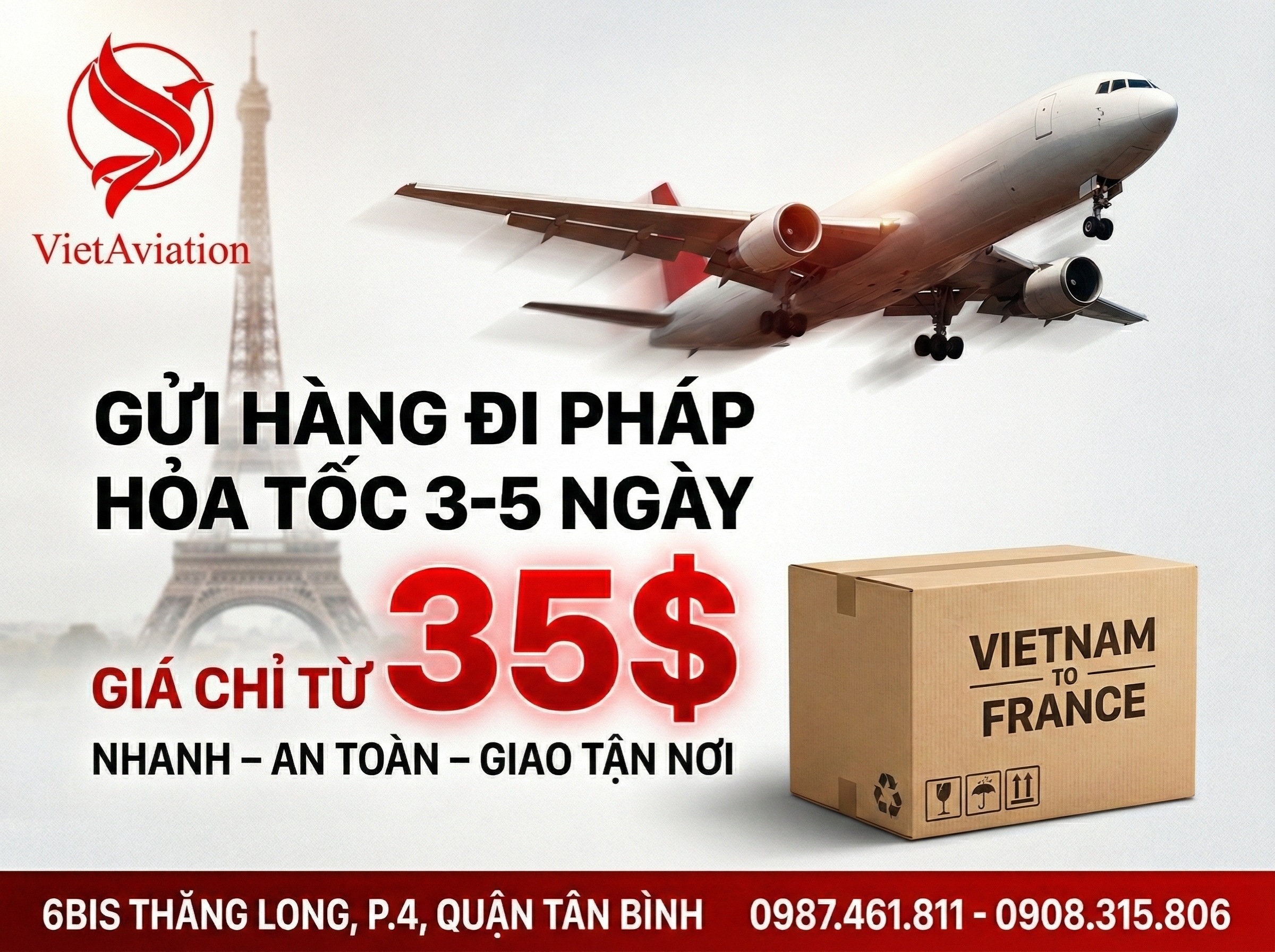 Gửi Hàng Đi Pháp Hỏa Tốc 3-5 Ngày, Giá Từ 35$, An Toàn 100%