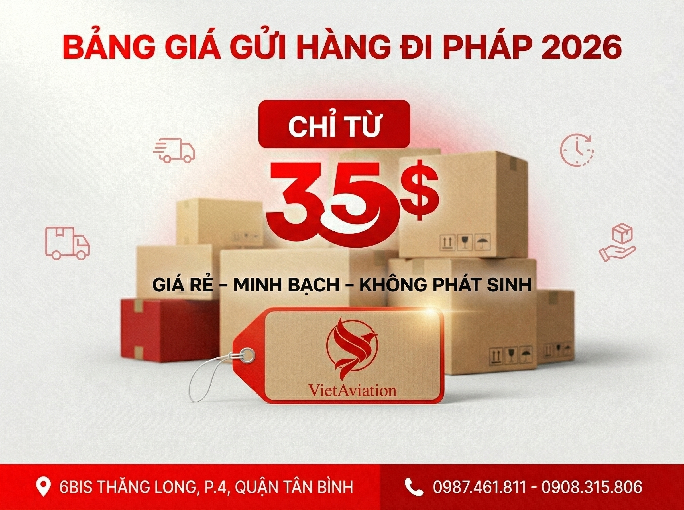 Bảng giá vận chuyển hàng đi Pháp mới nhất 2026