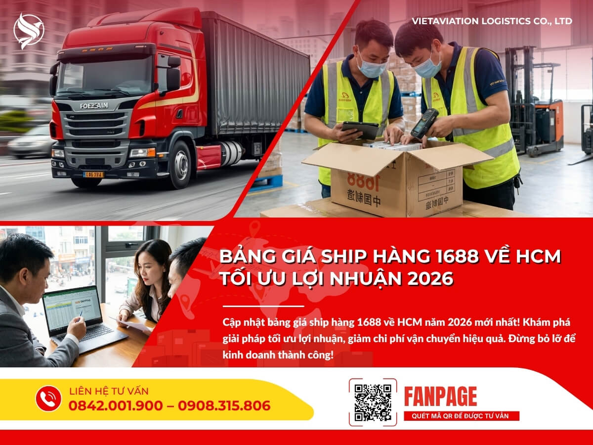 Bảng giá ship hàng 1688 về HCM tối ưu lợi nhuận 2026